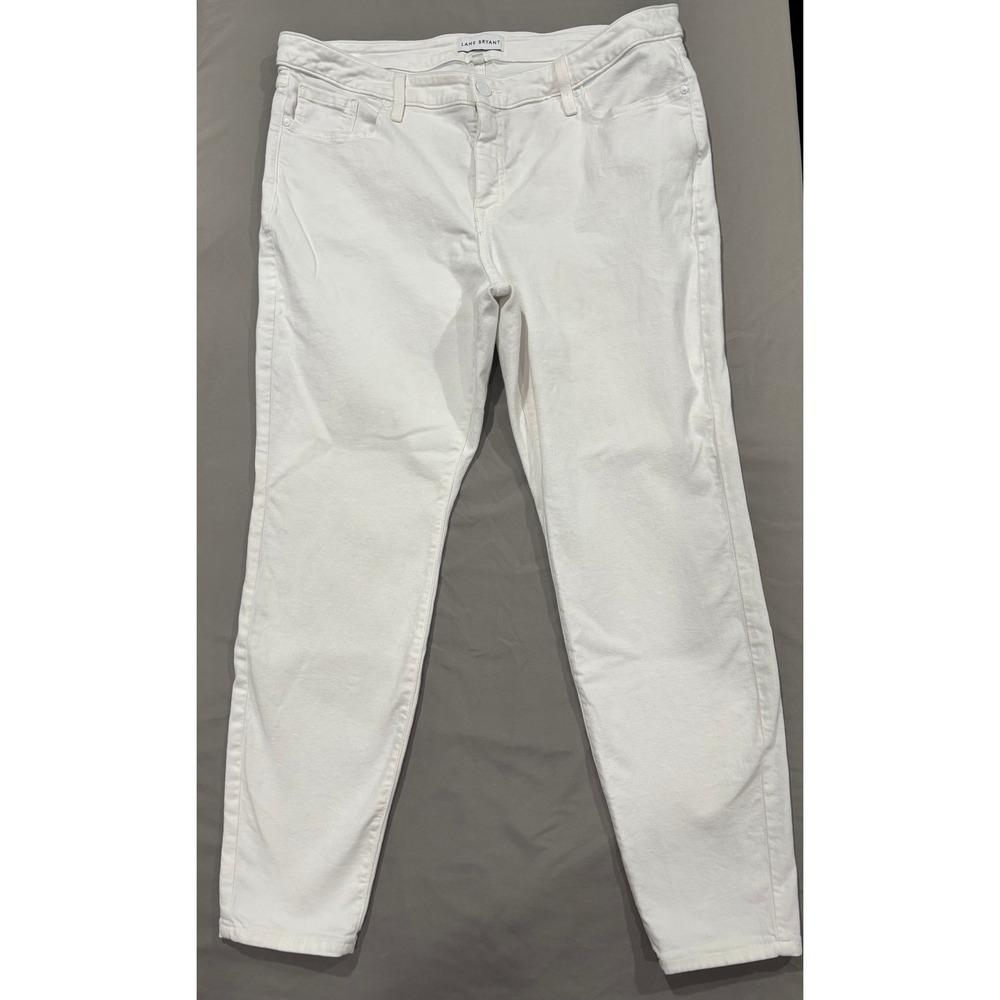 Lane Bryant Womens White Jeans Mid Rise Skinny Size 20 Flex Magic Waistband